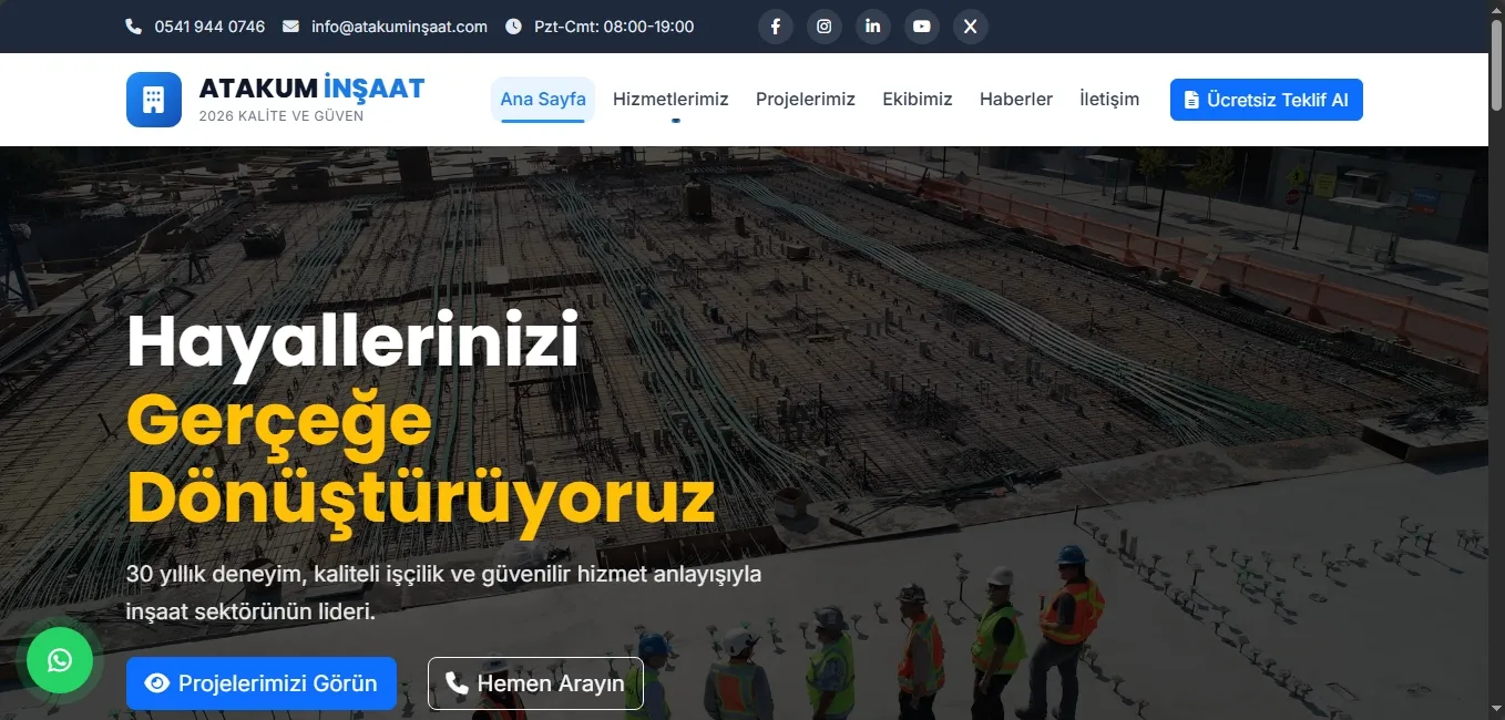 Premium İnşaat Web Teması